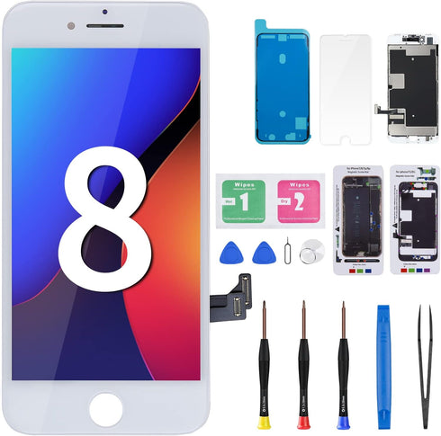 for iPhone 8 / SE 2020 Screen Replacement White for iPhone SE 2nd Generation 4.7" LCD Display 3D Touch Digitizer Full Assembly with Repair Tools F...