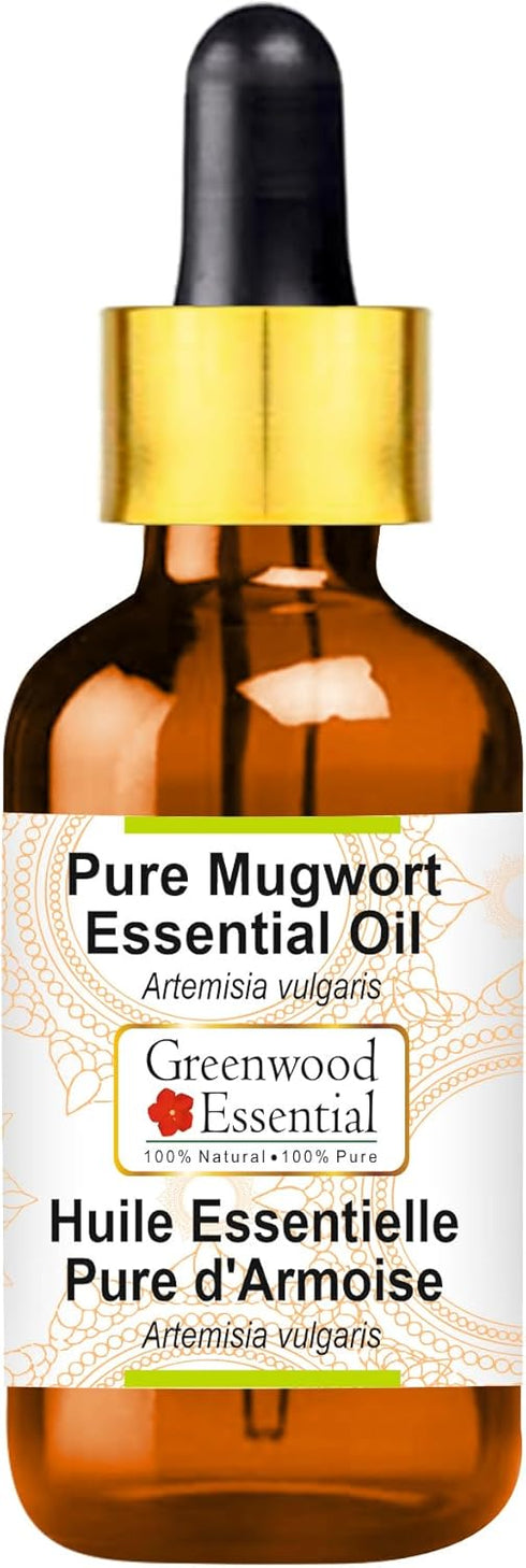 Pure Mugwort Essential Oil (Artemisia vulgaris) with Glass Dropper Steam Distilled 5ml (0.16 oz)...