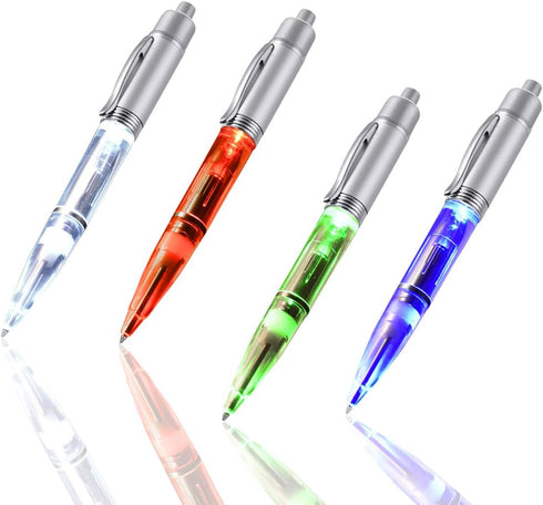 Penyeah Pen Light - LED Pen with Light, Light Up Penlight for Night Writing Ballpoint Pen for Night Writer -Replacement Accessorries Included 4 PK...