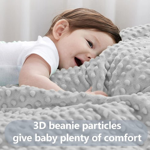 Baby Blanket - Organic Cotton Baby Blanket Soft Cozy, Security Baby Blanket with 3D Little Beans for Soothing Baby,30"X40" Neutral Baby Blanket fo...