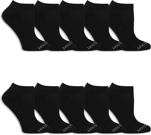 Fruit of the Loom Women's Everyday Soft Cushioned Socks-10 Pair Packs, Black, 6-12...