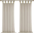 Madison Park Rosette Floral Embellished Cuff Tab Top Solid Single Window Treatments Sheer Curtain Panel Drape for Bedroom Living Room and Dorm, 50...