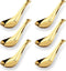 Asian Soup Spoons Stainless Steel Chinese Soup Spoons Set of 6 Soup Spoons Silverware Cucharas Para Comer for Ramen Pho Wonton Dumpling Noodles (g...