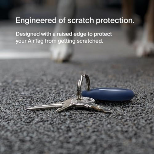 Belkin Apple AirTag Secure Holder with Key Ring - Durable Scratch Resistant Case With Open Face & Raised Edges - Protective AirTag Keychain Access...