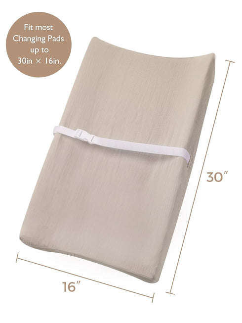 Changing Pad Cover for Baby Girls Boys, Muslin Changing Table Pad Covers with Boho Style, Neutral Color Soft and Breathable (Dusty Rose)...