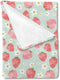 Strawberry Flower Summer Fruit Baby Blanket Girls Gift, Mint Green Pink Strawberries Floral Flannel Fleece Nursery Bed Blankets, Soft Lightweight ...