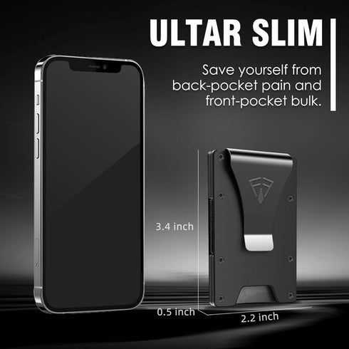 Slim Minimalist Wallet for Men with Money Clip - 15 Credit Card Holder RFID Wallet for Men - Front Pocket Mens Wallet with Compact Design - Easy t...