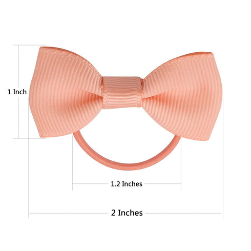 Baby Hair Ties with Bows for Toddler - 2 Inch Elastic Ponytail Holders Small Hair Ties For Baby Girls Infants Hair Accessories 40 Pieces...