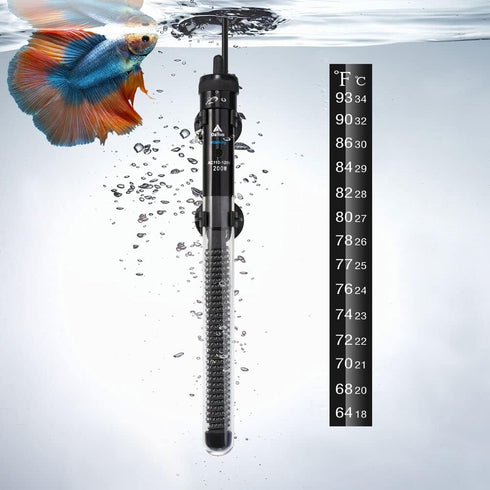 Aquarium Heater Adjustable 200W Submersible Fish Tank Heater with Electronic Chip Thermostat Suitable for Marine Saltwater and Freshwater...