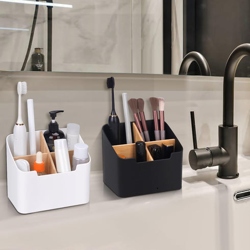 Toothbrush Holders for Bathrooms,Electric Toothbrush and Toothpaste Holder with Divider for Bathroom Countertop Organizer,Toothbrush Caddy for Kid...