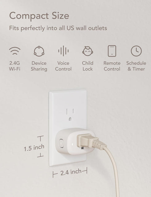 Smart Plug Work with Alexa and Google Home Nooie,Smart Alexa Plug Mini Bluetooth Smart Life&Tuya, Smart Outlet Plug Voice Control, WiFi Plug, Ench...