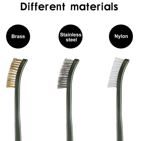 9 Pieces Mini Wire Brush Set Scratch Wire Bristles Brush Set Rust Paint Metal Cleaner Steel Nylon Brass Brush for Detailing Cleaning Welding Slag ...