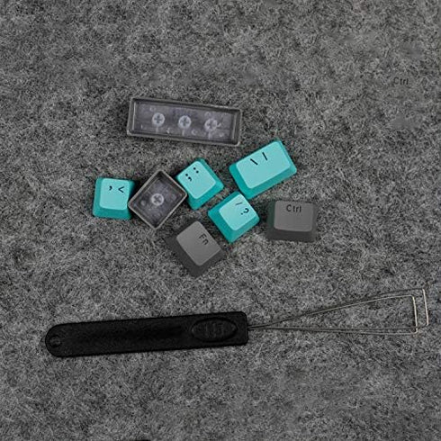 104 Key PBT Double Color Backlight Mechanical Keyboard Keycap Universal Column for Ikbc Cherry MX Mechanical Keyboard (Gray Cyan)...