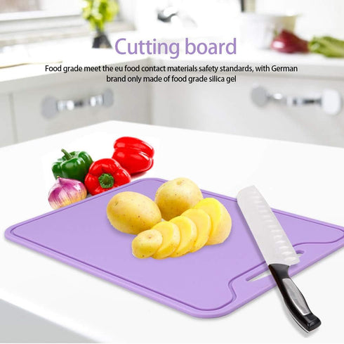 Cutting Board Food Grade Silicone Chopping Board Home Kitchen Use Flexible Fruits, Vegetables...