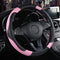 Istn Men's Sport Style Contrast Color Non-Slip Sweat Good Breathable PU Leatherette 15 inch Car Steering Wheel Cover Pink...