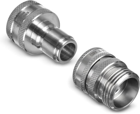 ESSENTIAL WASHER Garden Hose Quick Connect Hose Fittings - New One-Hand Operation Design 3/4 Inch Stainless Steel Water Hose Quick Connect Set Gar...