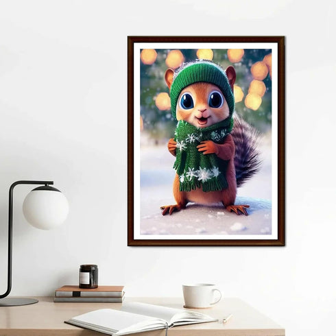 YEEIFFD 5D Squirrel Diamond Painting Kits for Adults, Squirrel Diamond Art Bead Paintings Canvas Resin Rhinestone Diamond DIY Full Drill Round Dia...