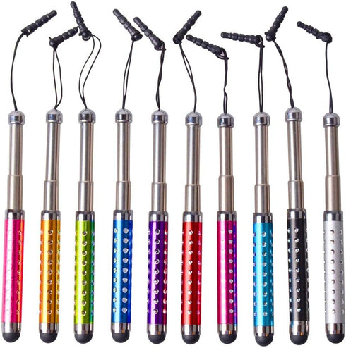 IC ICLOVER 10PCS Bling Retractable Stylus Pens for iPhone 14/13/12/11/PRO/Max/X/XS MAX, iPad, iPod, Samsung, Android Phone, Kindle, Tablet PC, Com...