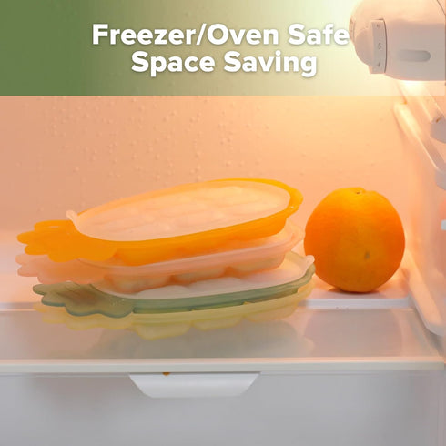 Haakaa Silicone Nibble Freezer Tray -Breastmilk Teething Popsicle Mold - Baby Fruit Food Feeder Teether Tray - Baby Food Maker - Ice Cube Tray - 4...