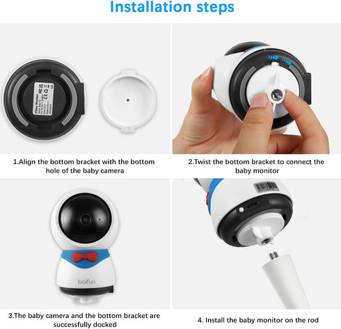 Baby Monitor Mount Holder for BOIFUN Baby 5S/ BOIFUN Baby 6T/ BOIFUN Baby 2S/ BOIFUN VB805 - Mounting Brackets (Flexible Mount)...