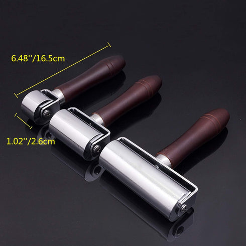 Leather Roller Platen Tool Leather Press Edge Roller Creaser Smoother Leather Glue Laminating Roller Iron Roll Wooden Handle for Craft DIY (26mm)...