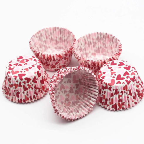 BinaryABC Red Heart Cupcake Liners Baking Cups,Valentine's Day Cake Decorations Party Supplies,100Pcs...