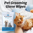 Pet Grooming Wipes and Gloves Set, 6 Count, for Fur, Face, Ears and Paws, No Rinse Cleaning...