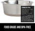 Gorilla Grip Stainless Steel Metal Dog Bowl Set of 2, Rubber Base, Heavy Duty Feeding Dishes, Food Grade BPA Free, Less Sliding, Quiet Pet Bowls f...