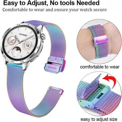 Bands Compatible with Samsung Galaxy Watch 46mm / Galaxy 3 45mm / Gear S3, 22mm Stainless Steel Metal Mesh Replacement Strap for Huawei Watch 4/4 ...