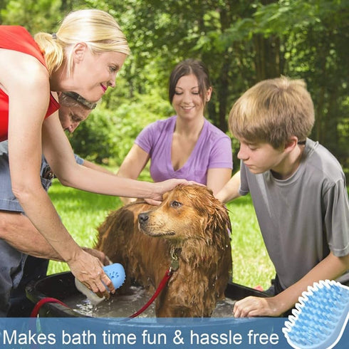 Soft Silicone Bristles Massage Grooming Brush for Dogs and Cats Soft Pet Shampoo Brush for Shedding Hair Pet Bathing Tool (Pink)...