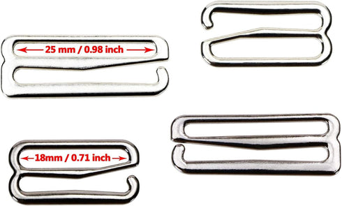 Tupalizy 2 Sizes Metal Swimsuit Bra Hooks Replacement for Sewing Bikini Halter Swimsuit Tops Bathing Suit Clips Clasp Adjustment Strap Slides for ...