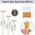 600Pcs 30mm 40mm 50mm Gold Eye Pin Bulk Jewelry Findings Eye Pins 21 Gauge Long Straight Open Golden Pin Findings for DIY Assortment Earrings Brac...