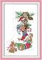 CaptainCrafts Cross Stitch Kits, Stamped Cross Stitch Prepainted Fabrics DIY Needlework Embroidery Kit Home Decor Christmas Stockings (Preprint St...