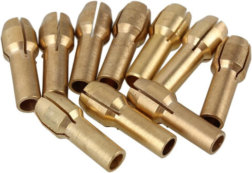CNBTR 0.5-3.2mm Brass Collet for Rotary Tools Electric Grinding Drill Collect Chuck Holder Pack of 10 (4.3mm Shank Dia)...