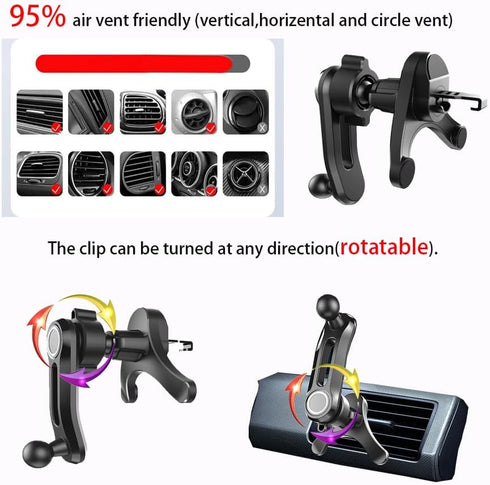 Car Phone Holder Mount Wireless Charging Auto Clamping Rotatable Vent Clip Cute Pink Rabbit Woman for iPhone 15 14 13 12 11 10 Pro Xs Samsung S23 ...