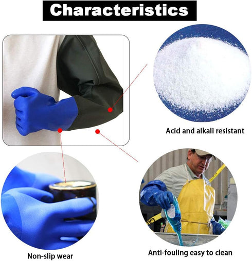 Drain cleaning gloves,Pond Gloves,Long Rubber gloves,Waterproof Gloves elbow length rubber gloves- 27 Inch Insulated Waterproof Gloves...