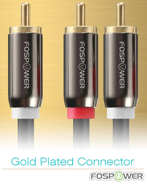 FosPower RCA Y-Adapter (6 Feet), 1 RCA Male to 2 RCA Male Y Splitter Digital Stereo Audio Cable for Subwoofer, Home Theater, Hi-Fi - Dual Shielded...