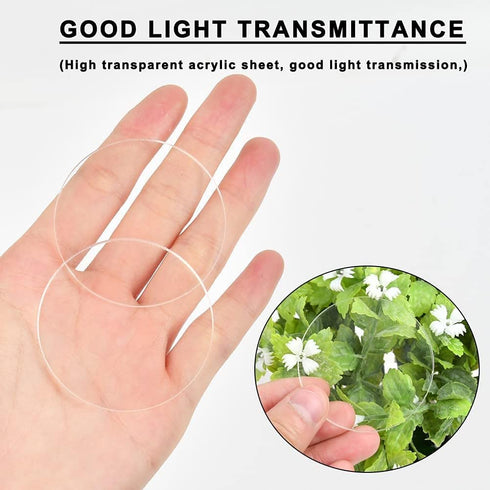 DARENYI 30Pcs 2 inch Clear Acrylic Discs Acrylic Circle Blanks, Round Acrylic Sheets Boards Transparent Plexiglass 0.04inch Thick Plastic Panels f...