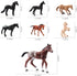 Mini Horse Toys Figurines Set 7PCS Plastic Horse Stable Playset for Girls Small Horse Figures Christmas Birthday Gift Educational Toy for Toddlers...