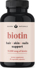 Hair Vitamins - Biotin 10000 mcg with Vitamin A, E, C, D & Adaptogens to Support Hair, Skin & Nails - Biotin Supplement for Health & Growth | Vega...
