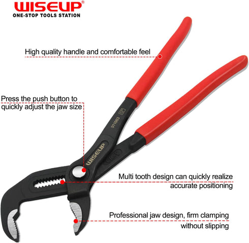 Groove Joint Pliers 7 Inch with Fast Adjustable Pliers V-Jaw Tongue and Groove Pliers Wrench for Water Pump,Home Repair,Plumbing,Gripping,Nuts,Bol...