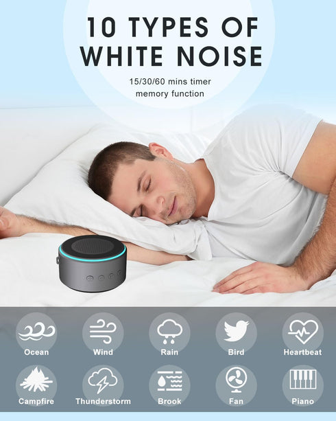 Detachable Cell Phone Stand with Wireless Bluetooth Speaker, Gifts for Men Dad Husband Birthday from Daughter Son Wife, White Noise Sound Machine,...
