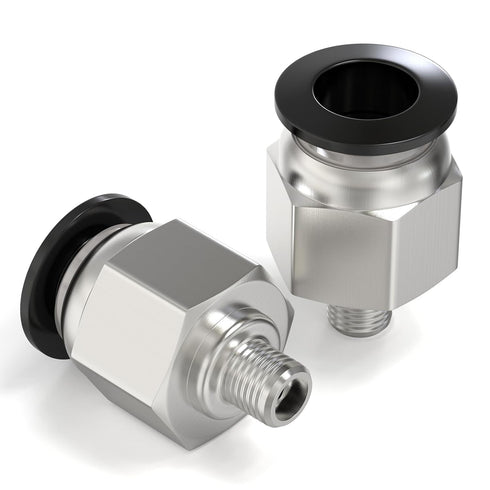TAILONZ PNEUMATIC Male Straight 4mm Tube OD x M6 Thread Push to Connect Fittings PC4-M6 (Pack of 2)...