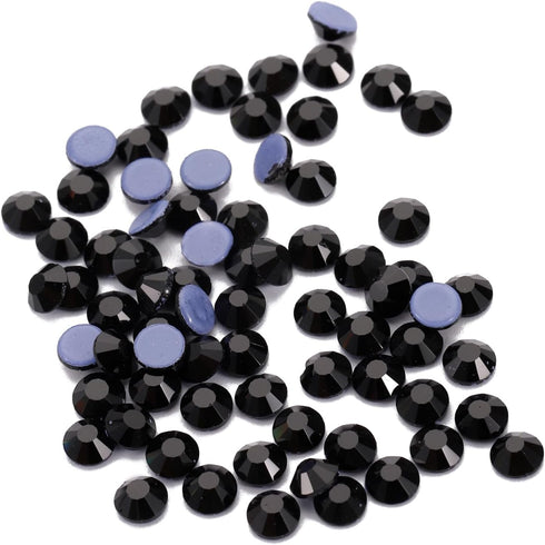SS16 Black Hotfix Rhinestones Bulk, 1440 Pieces Hot Flat Back Crystals Rhinestones for Crafts Clothes Shoes DIY Supplies, 4MM...