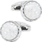 Round Polished Stone Cufflinks for Men Lady In Gift Case Classic Silver Gemstone Men's Cufflinks Jewelry Set for Wedding Anniversary Business Part...