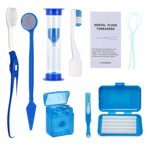 Braces Cleaning Kit for Teeth, Portable Orthodontic Toothbrush Kit Oral Care Dental Travel Kit - Interdental Brush Dental Wax Dental Floss Toothbr...