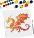 Medieval Dragon Stencil Flying Dragon Stencil 11.8×11.8inch with Paint Brush Ancient Dragon Template Reusable DIY Dragon Crafts and Decor on Wood ...