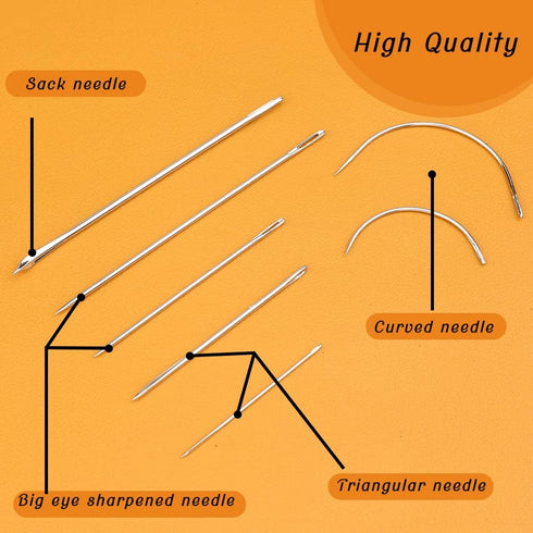 Ftyiwu Waxed Thread 32 Yards, Leather Sewing Waxed Thread with Hand Sewing Needles, Leather Sewing Thread Set for Home Upholstery Carpet Leather C...