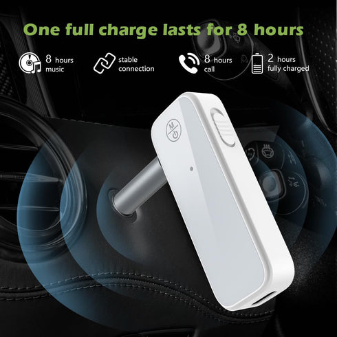 KeeKit Bluetooth 5.0 Receiver, AUX Bluetooth Adapter for Car, Home Stereo, Long Battery Life, Supports Hands Free Calls for Car, Headphones, Speak...