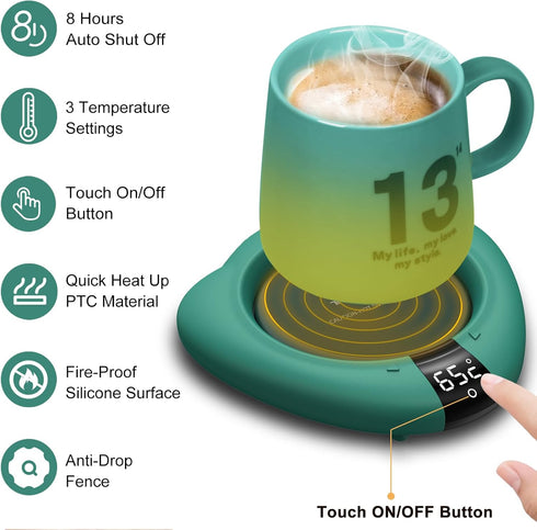 TRILINK Coffee Mug Warmer (No Cup), Electric Cup Warmer for Desk, 3 Temperature Levels, Auto Shut Off, Portable Mug Heater for Coffee, Beverage, M...